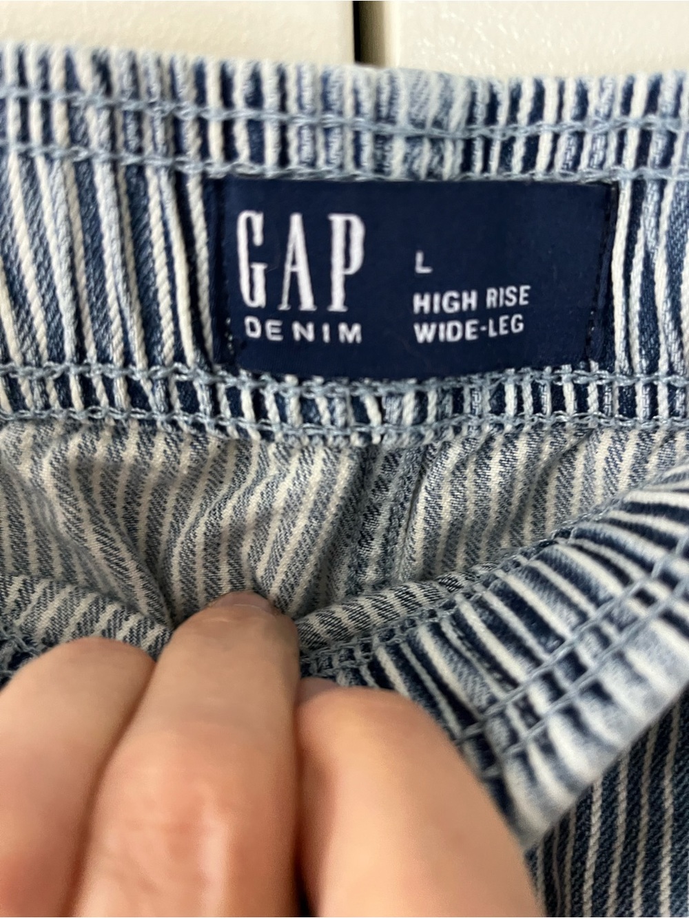 Gap Denim Women's Striped Wide-Leg Pants Coastal Resort Casual - Picture 4 of 6